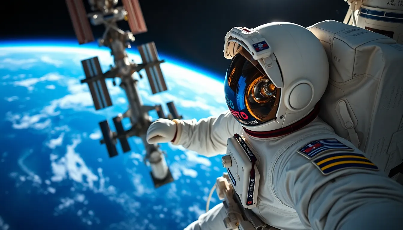 Spacewalk Near the International Space Station