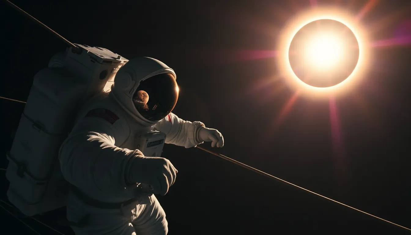 Astronaut During Solar Eclipse