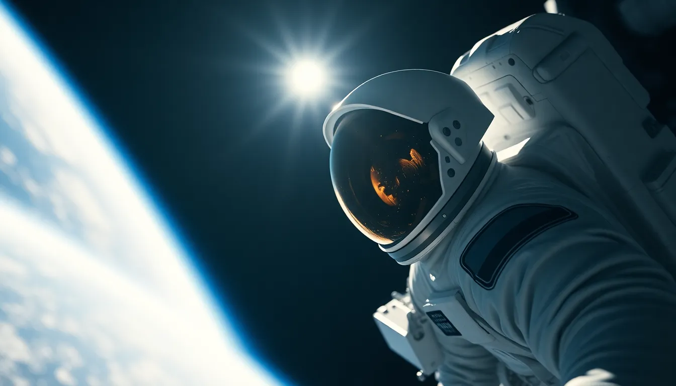 Astronaut Conducting Spacewalk