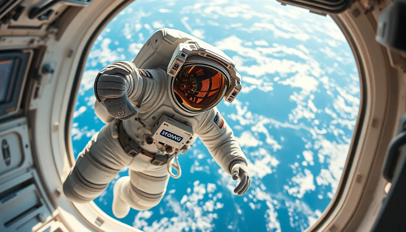 Astronaut Conducting Spacewalk