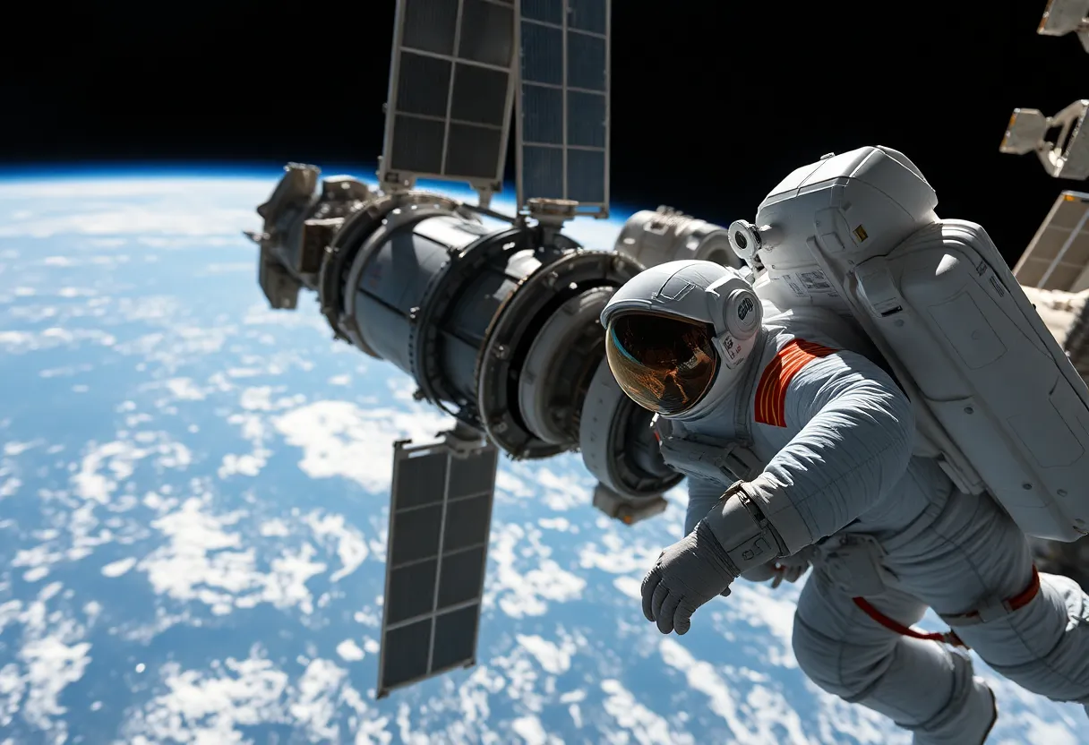 Astronaut Performing a Spacewalk