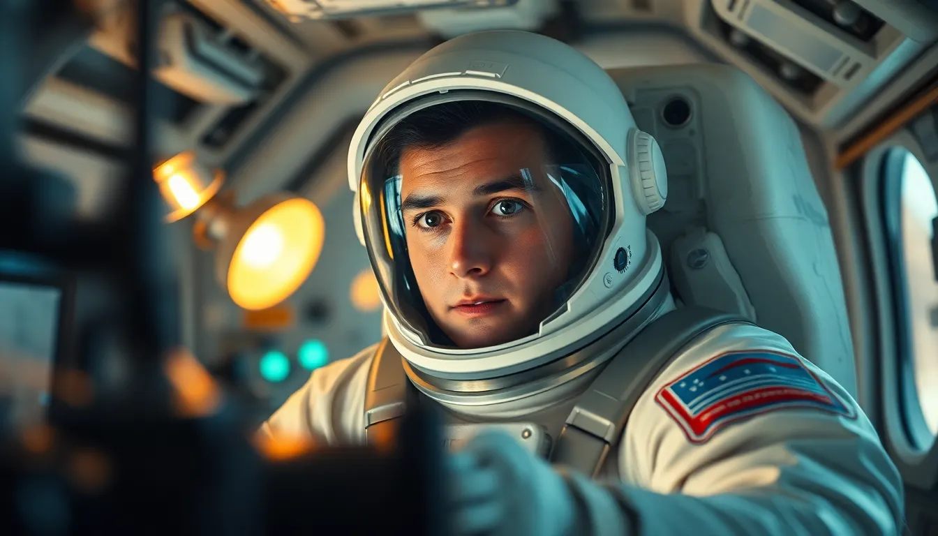 Astronaut Conducting Space Experiments