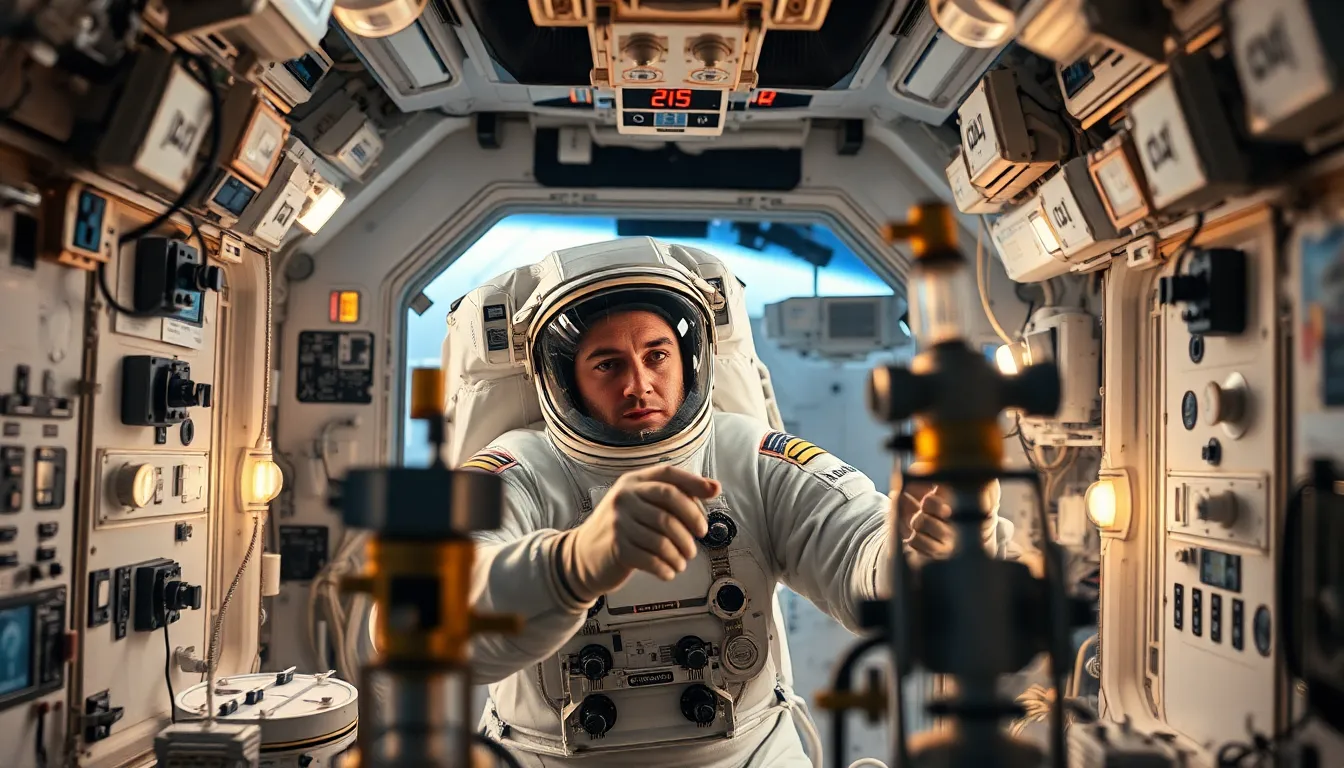 Astronaut Inside The International Space Station