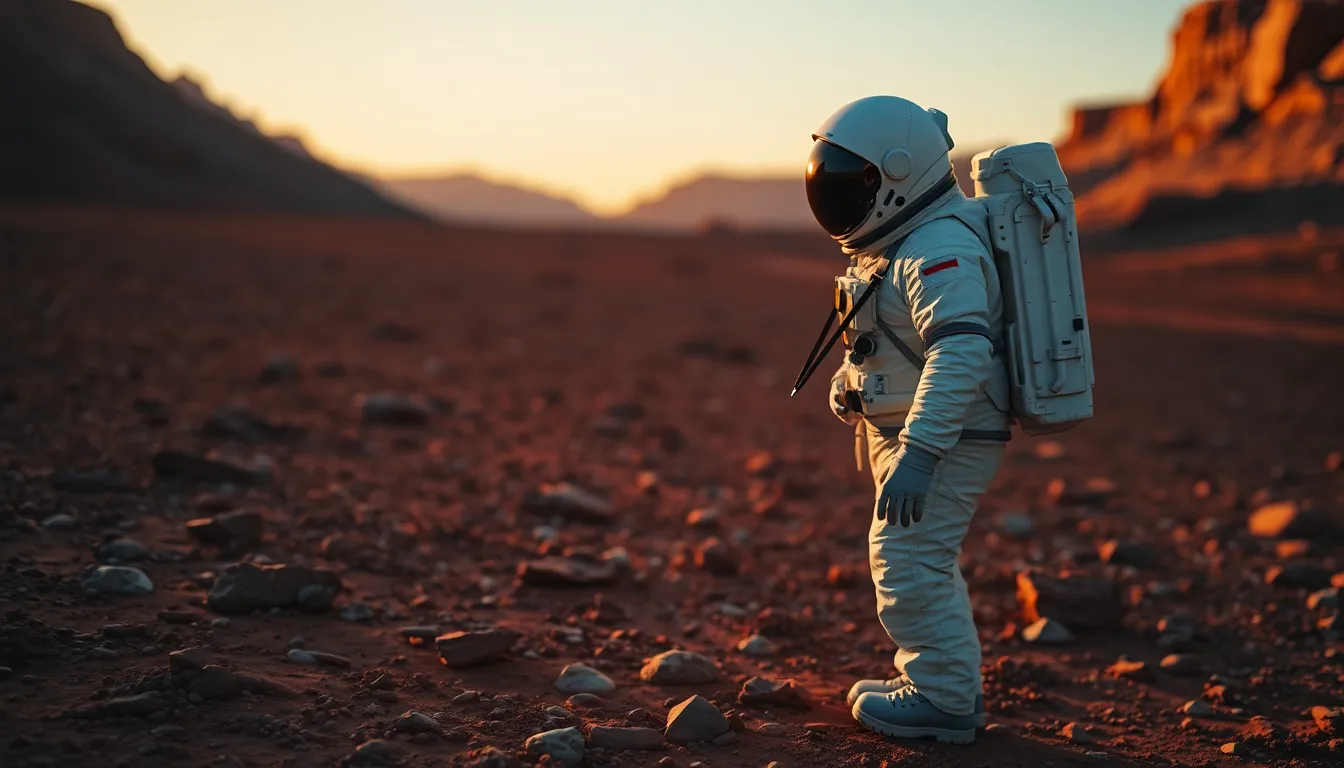 Astronaut Researching on Mars