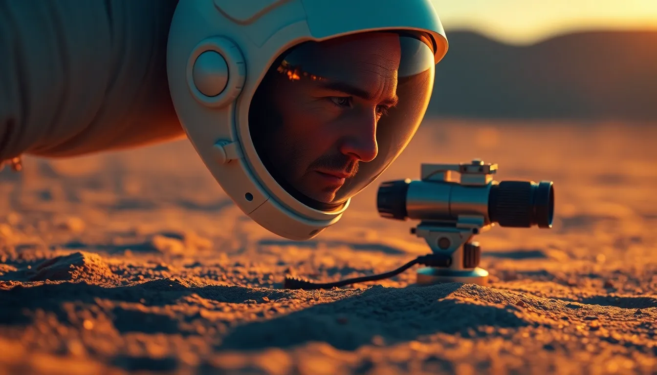 Astronaut Researching on the Moon