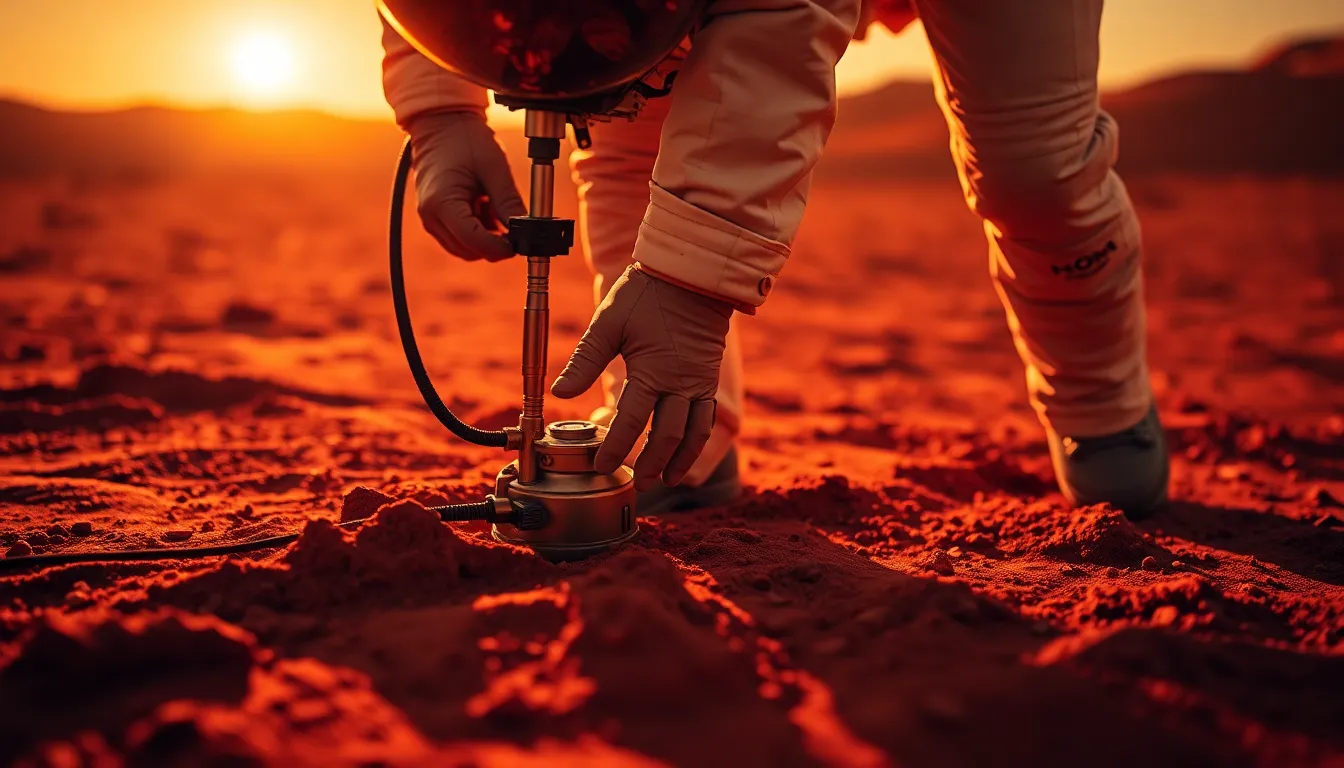 Astronaut Researching on Mars