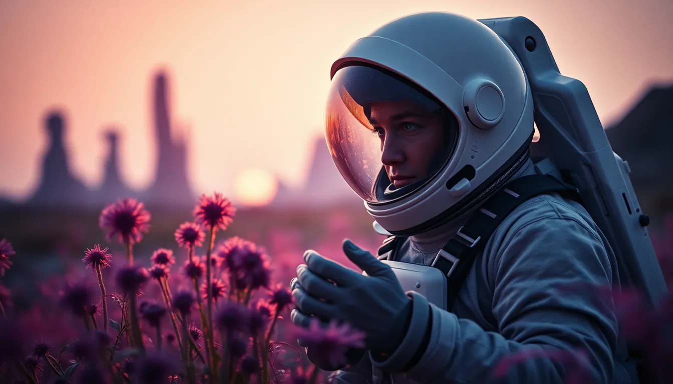Astronaut Exploring Alien Vegetation