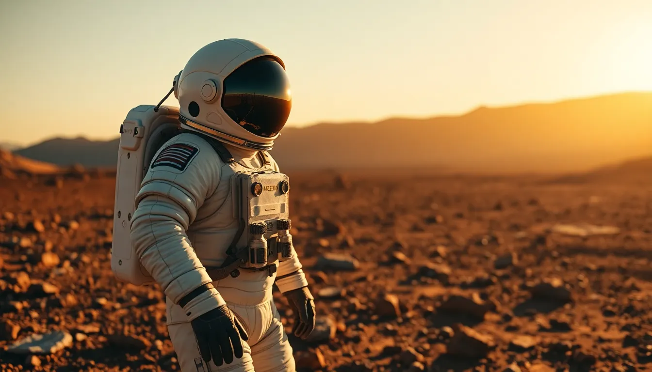 Astronaut on Mars Surface