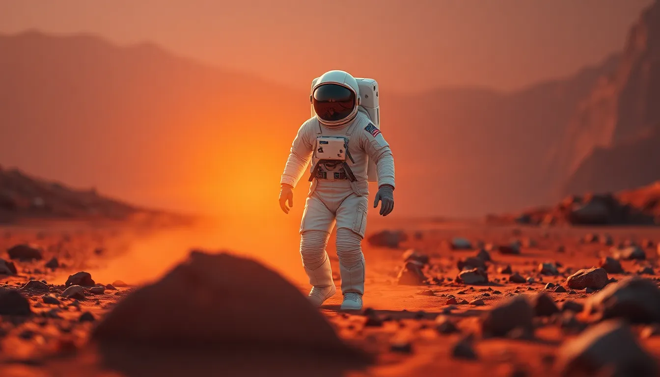 Astronaut Exploring the Martian Surface