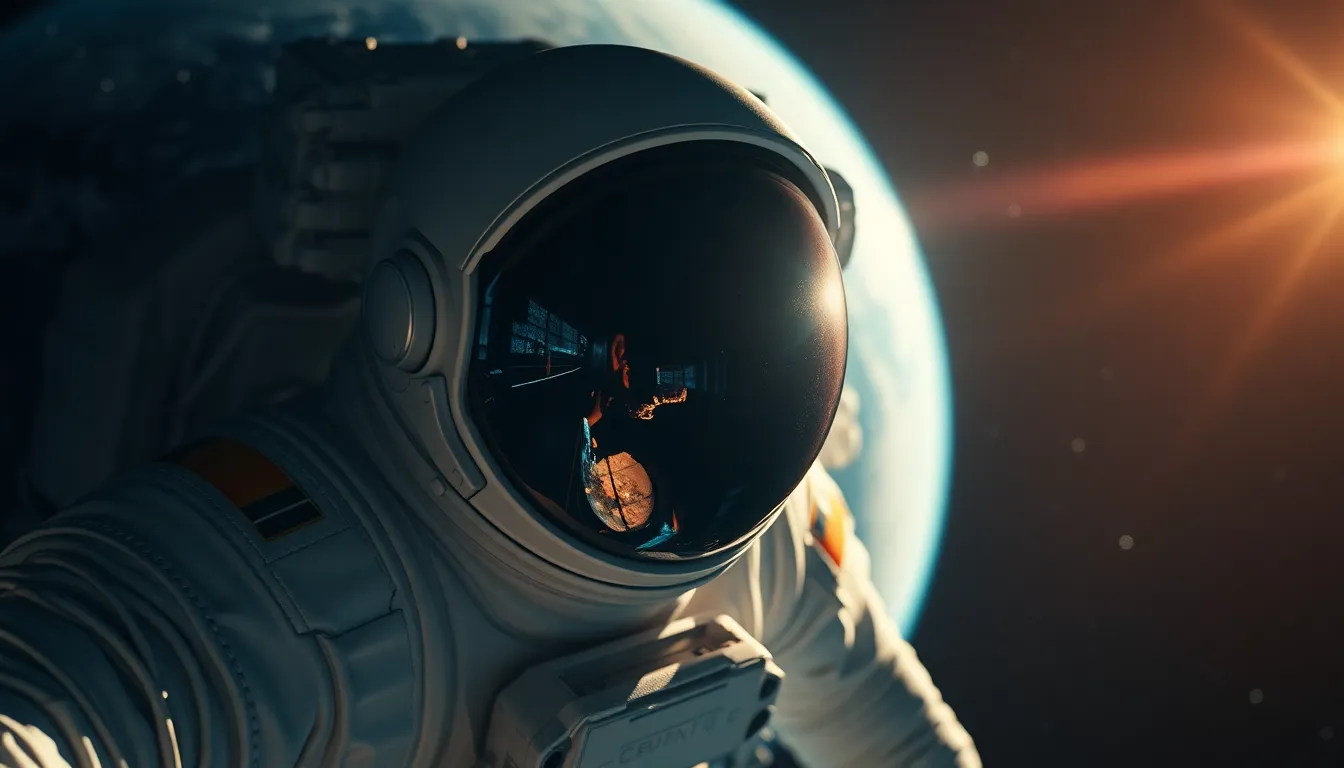 Astronaut Floating in Spacewalk