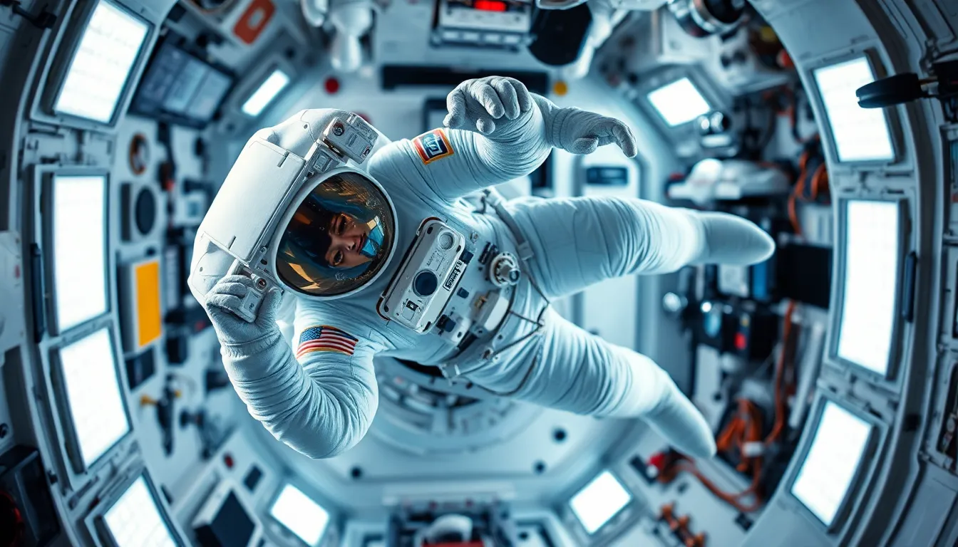 Astronaut Conducting Experiments in Zero Gravity