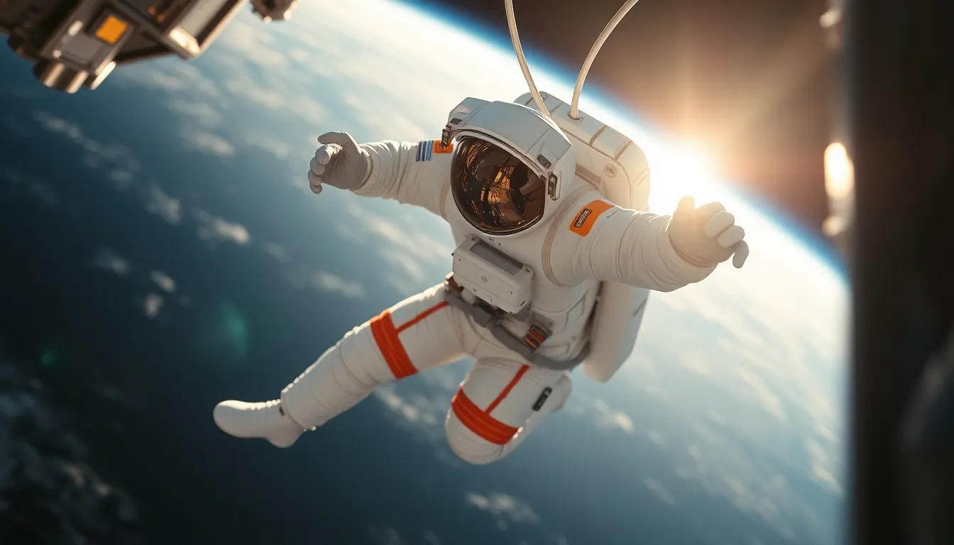Astronaut Spacewalk in Zero Gravity