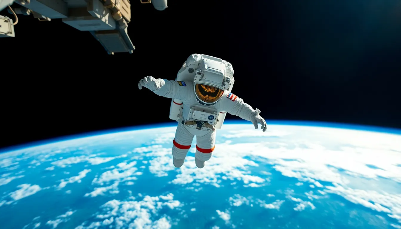 Astronaut Outside International Space Station