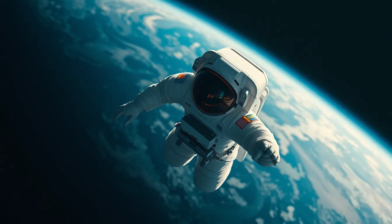 Astronaut Floating in Low Earth Orbit