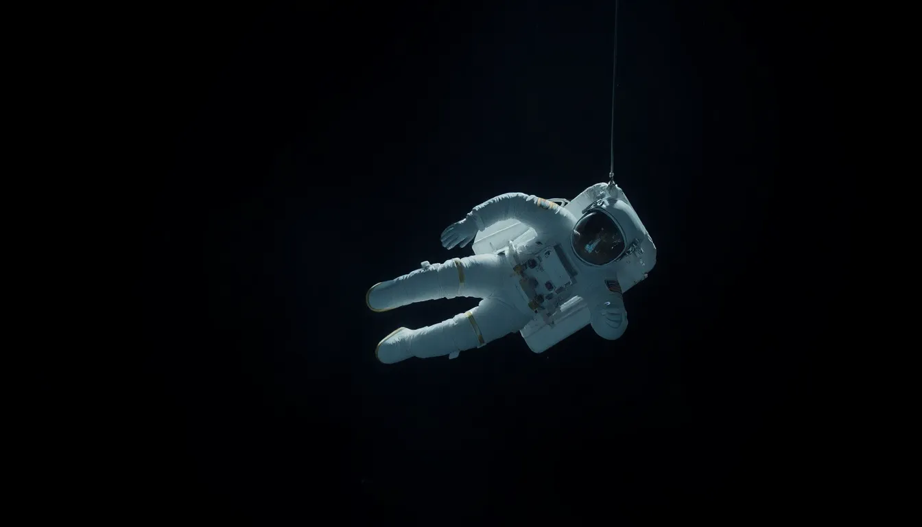 Astronaut Floating in the Void of Space