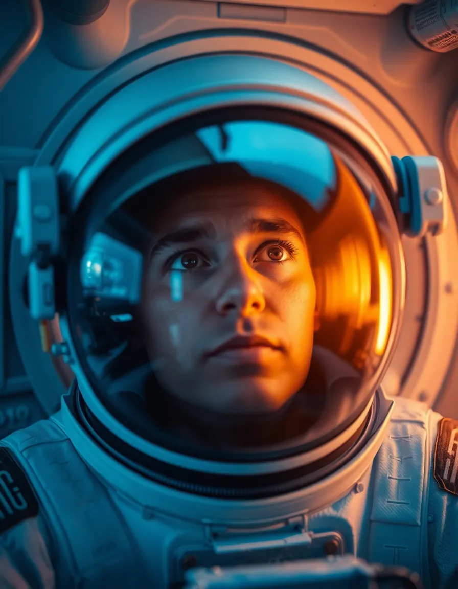 Astronaut Looking Out At Earth