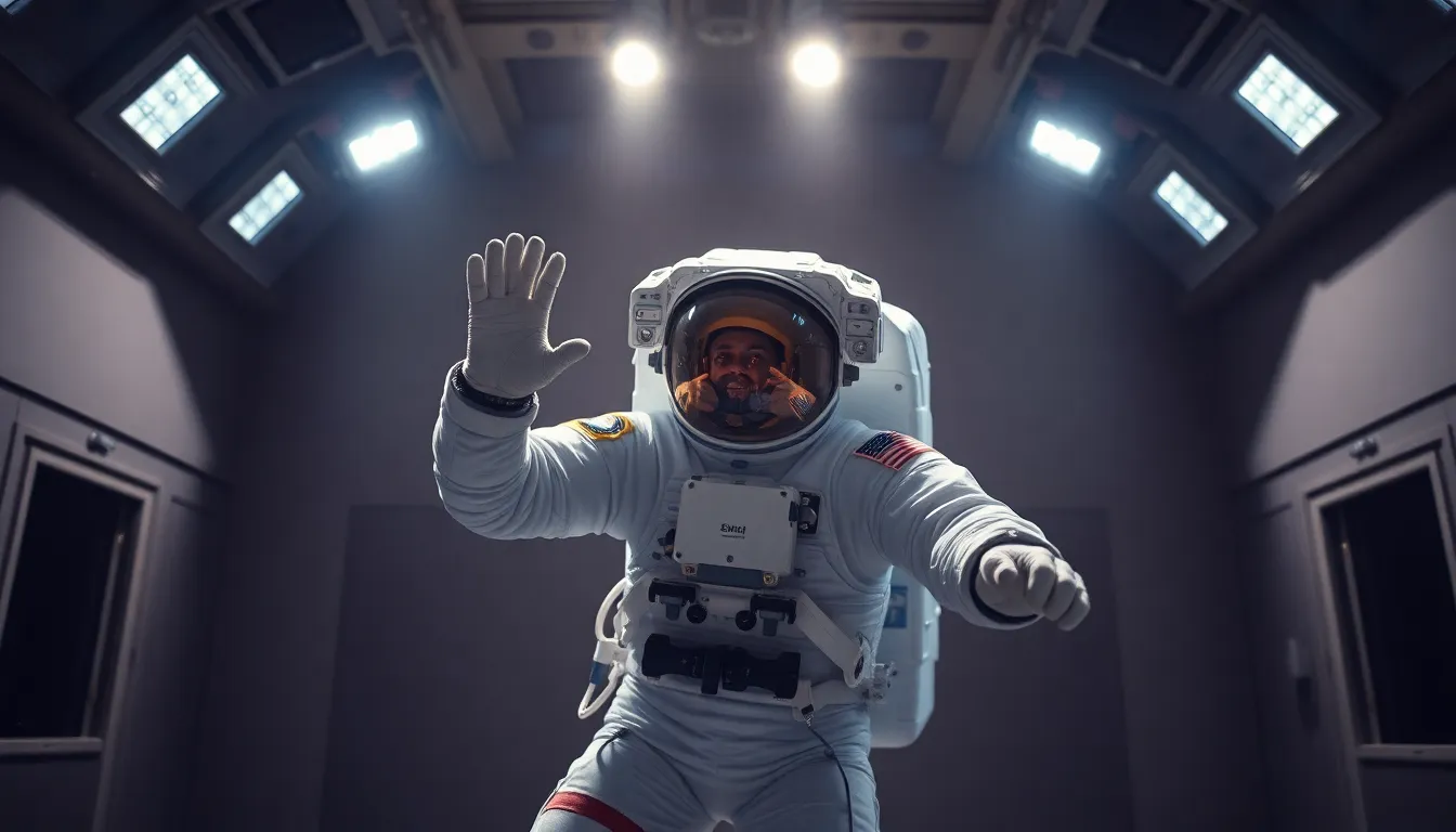 Astronaut Training Exercise in Simulated Environment