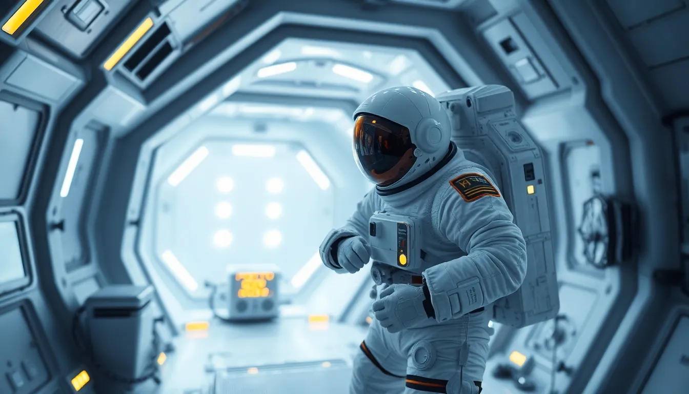 Astronaut Inside Lunar Habitat