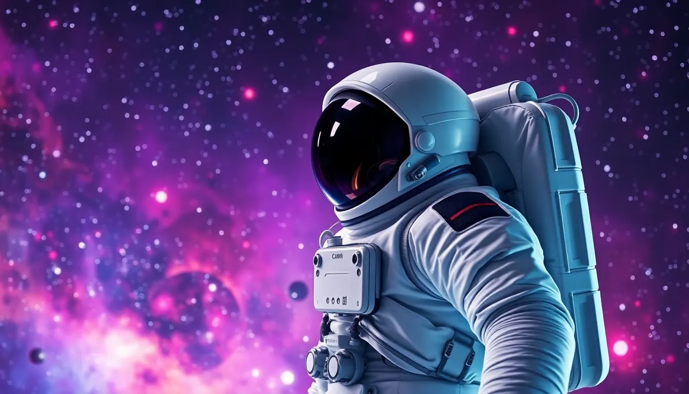 Astronaut Floating in Nebula