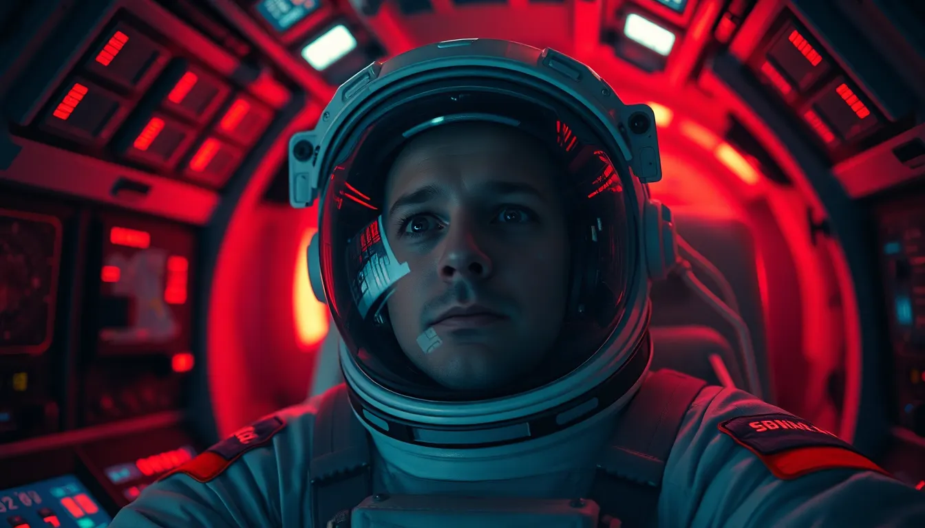 Astronaut Inside Space Capsule During Launch