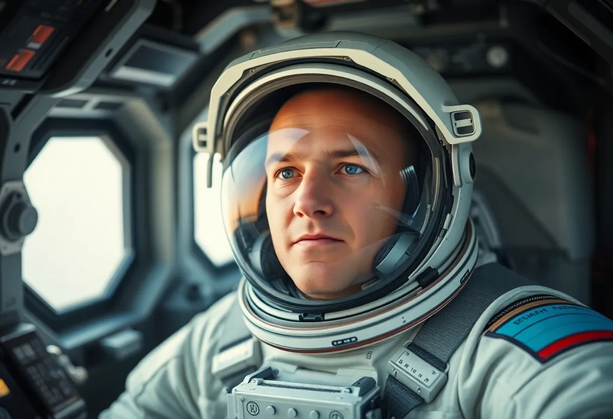 Astronaut Preparing for Launch in Cockpit