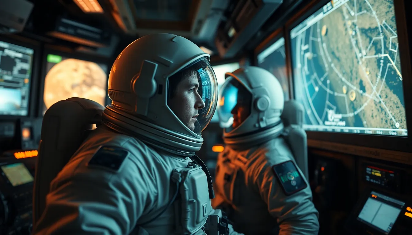 Astronaut in Spacecraft Control Room
