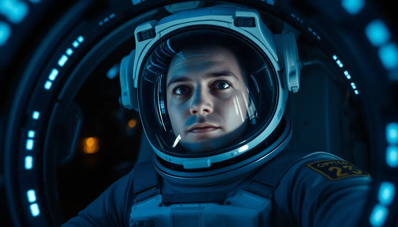 Astronaut Inside Spacecraft Cockpit