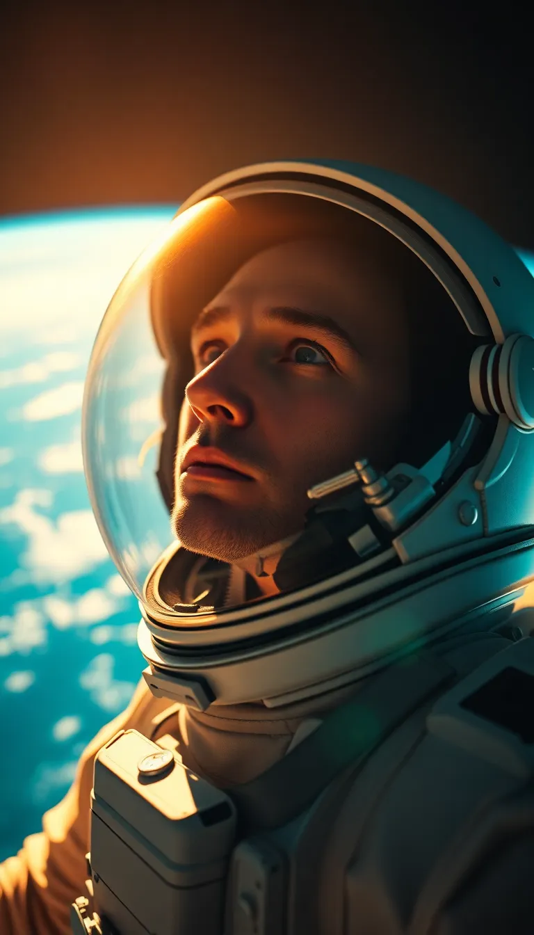 Astronaut Gazing at Earth from Orbit