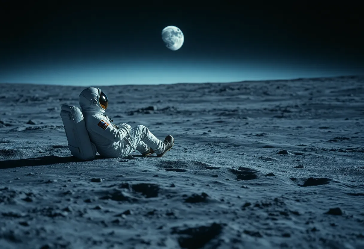 Astronaut Relaxing on the Moon