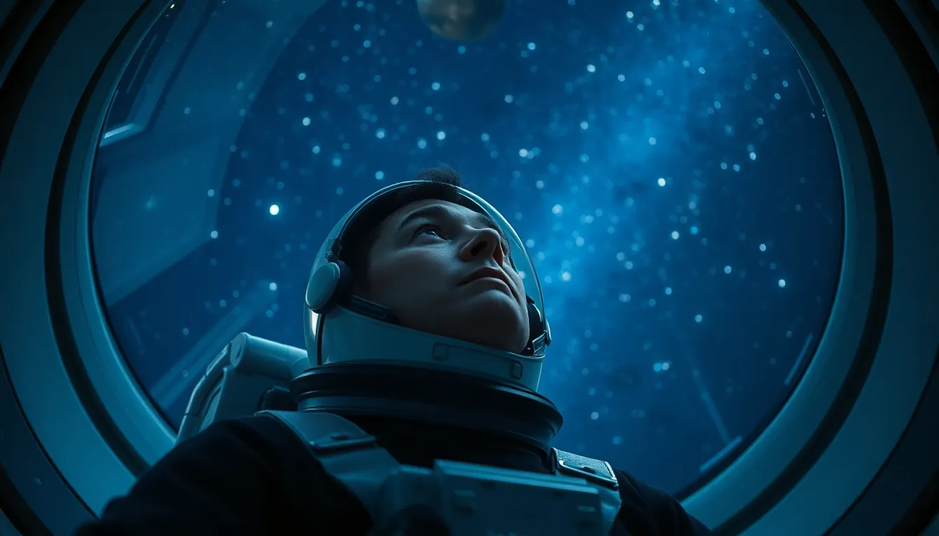 Astronaut Gazing at Stars from Spacecraft