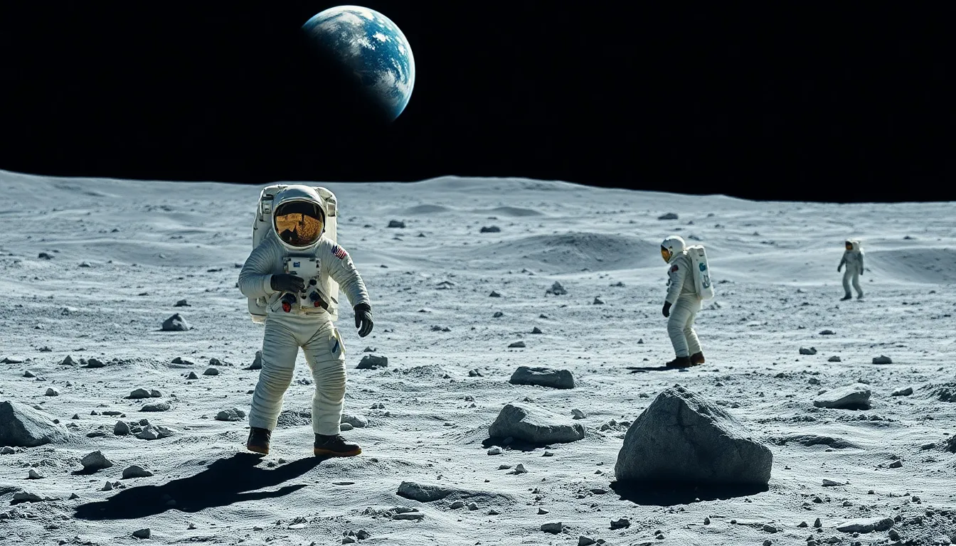 Astronaut Exploring the Lunar Landscape