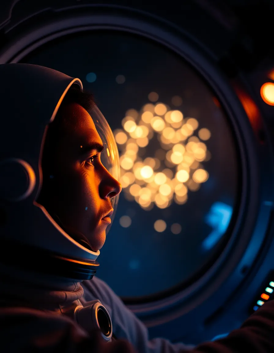 Astronaut in Spacecraft Reflecting