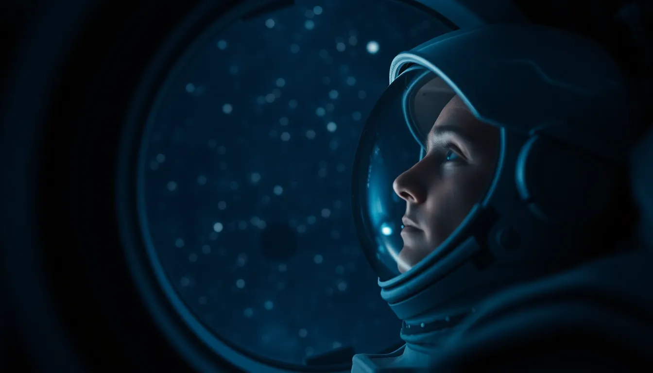 Astronaut Gazing into Space