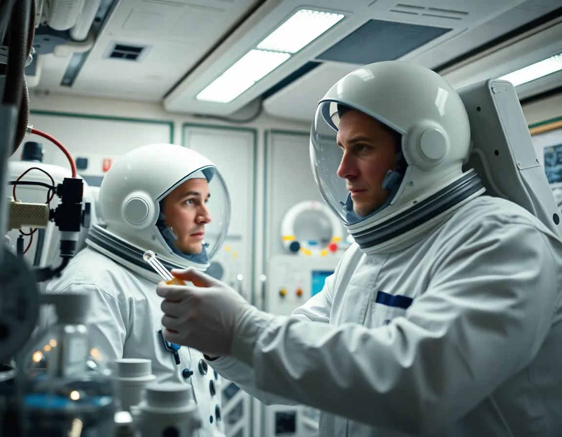 Astronaut Conducting Lab Experiments