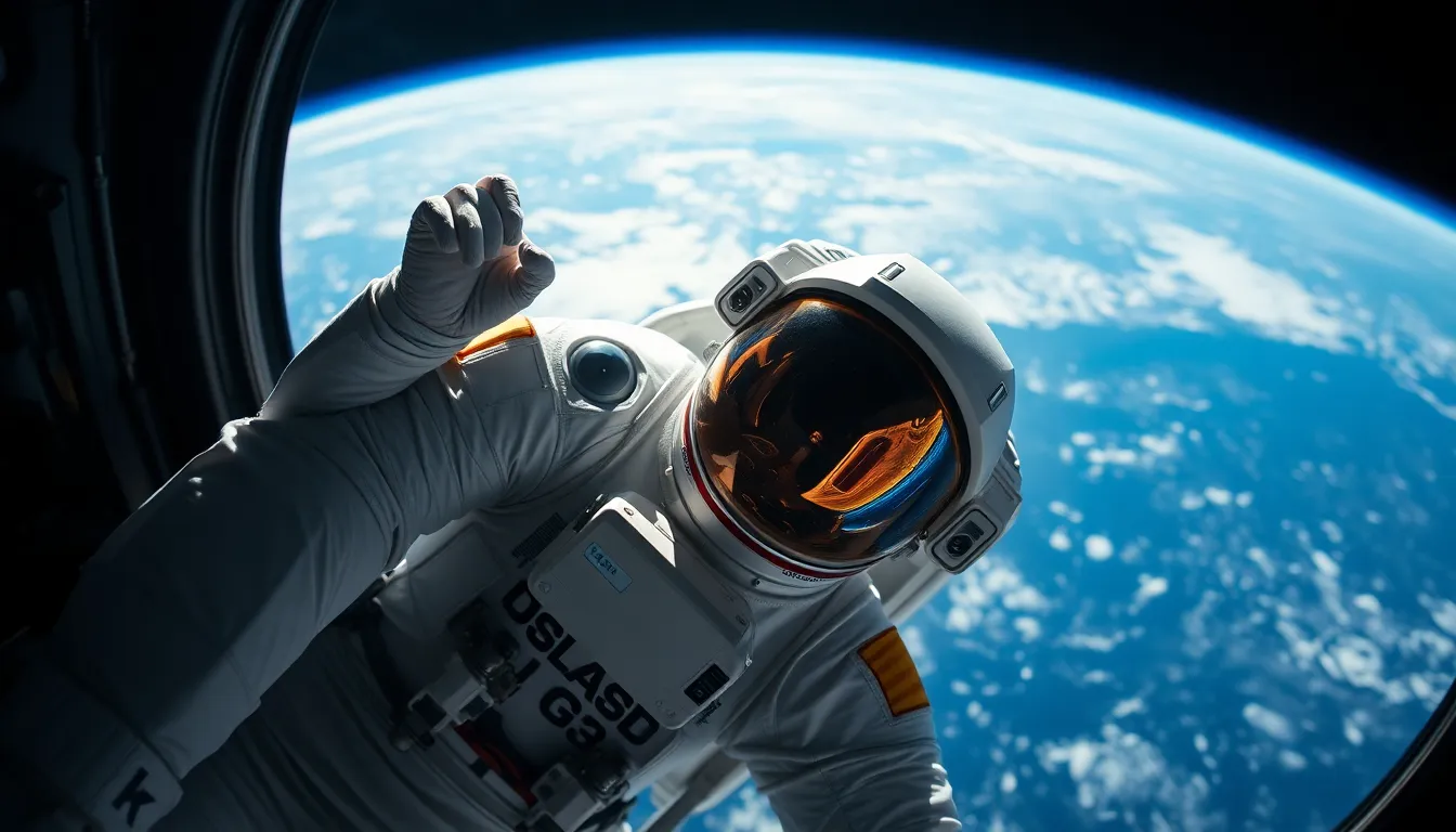 Spacewalk with Earth in the Background