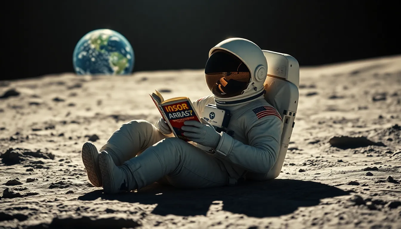 Astronaut Relaxing on the Moon