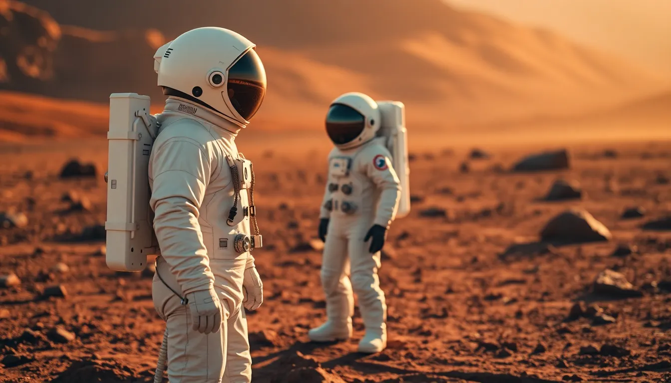 Astronaut Exploring the Surface of Mars