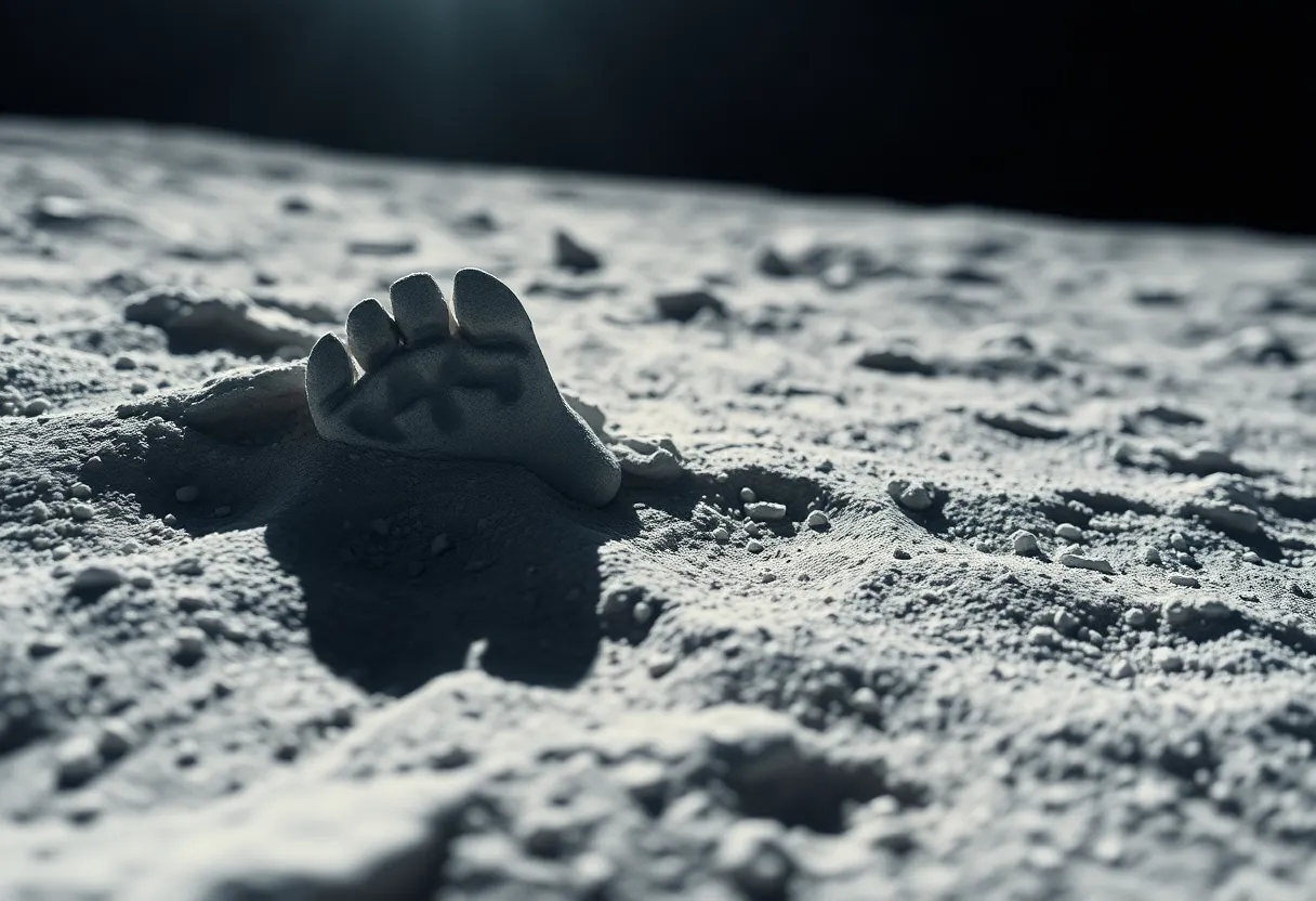 Astronaut Footprint on Lunar Surface