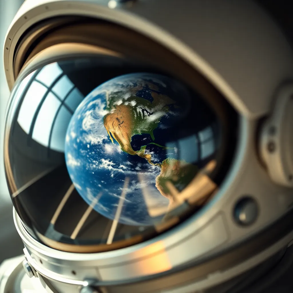 Reflective Helmet of an Astronaut