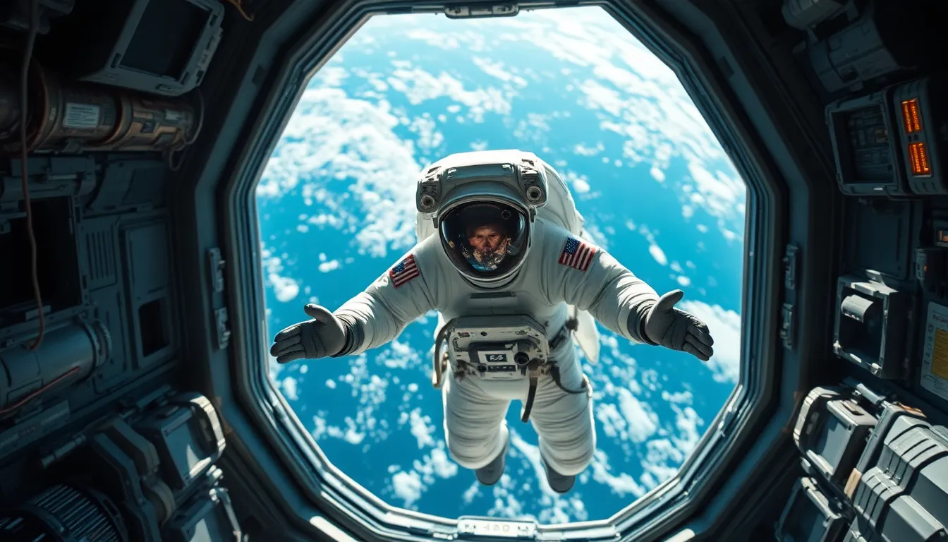 Astronaut Inside International Space Station