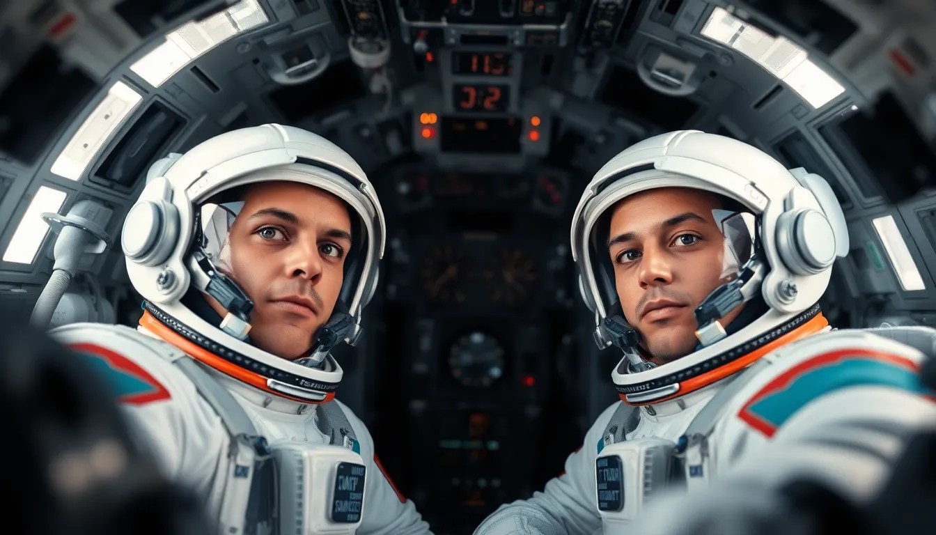 Astronauts Inside Spacecraft Cockpit