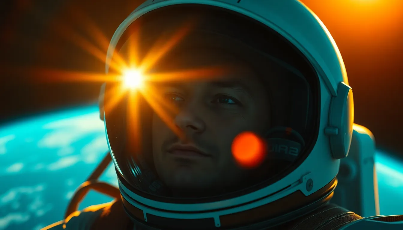 Astronaut Exploring Spacecraft Control Panel