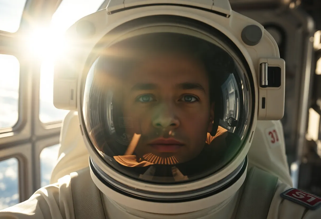 Astronaut Inside the International Space Station