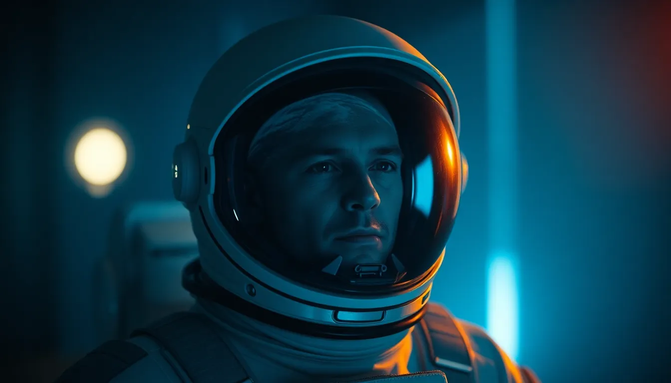 Astronaut Reflecting Earth in Helmet