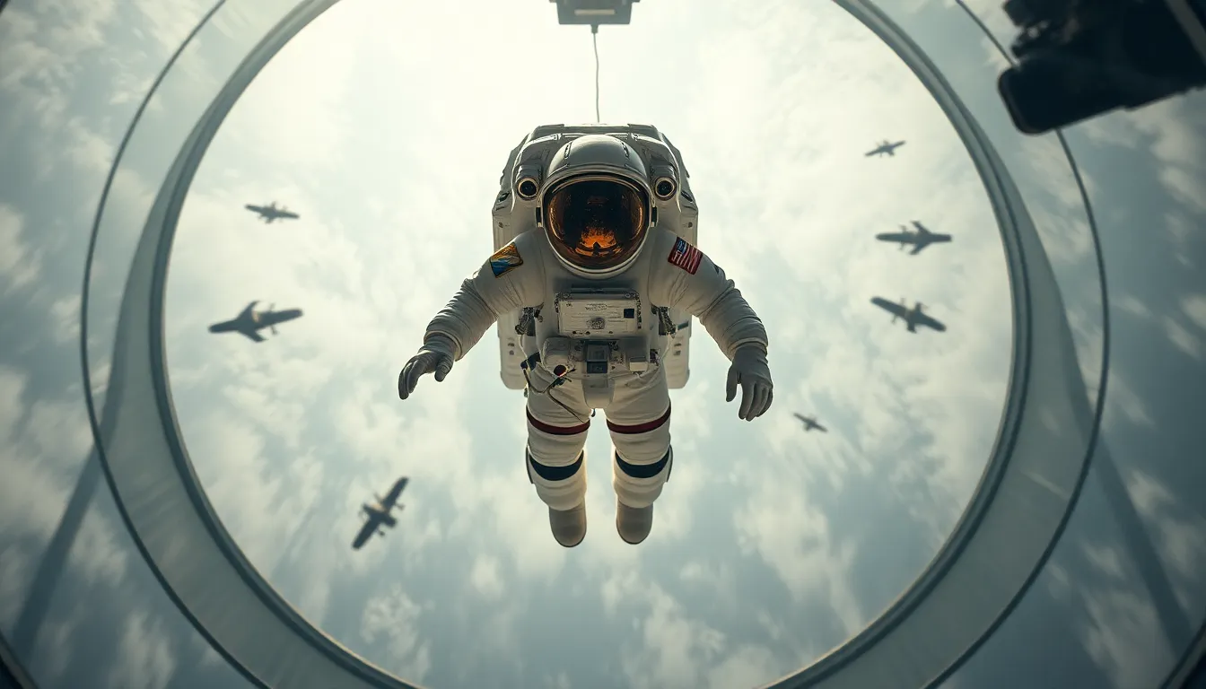 Floating Astronaut in Glass Dome