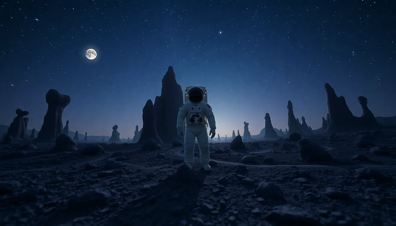 Astronaut on Alien Landscape