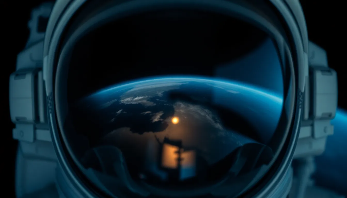 Astronaut Helmet Reflecting Star Field