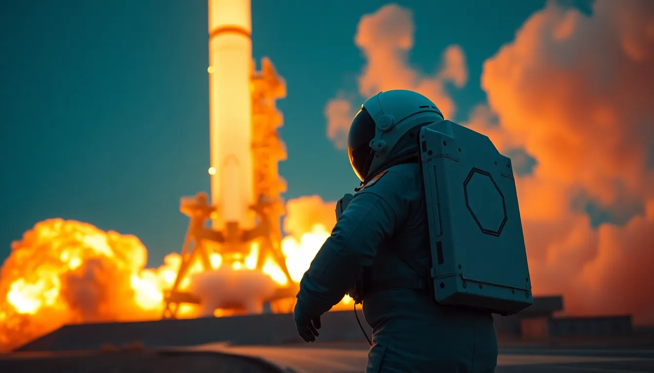 Astronaut Spacewalk with Earth in Background