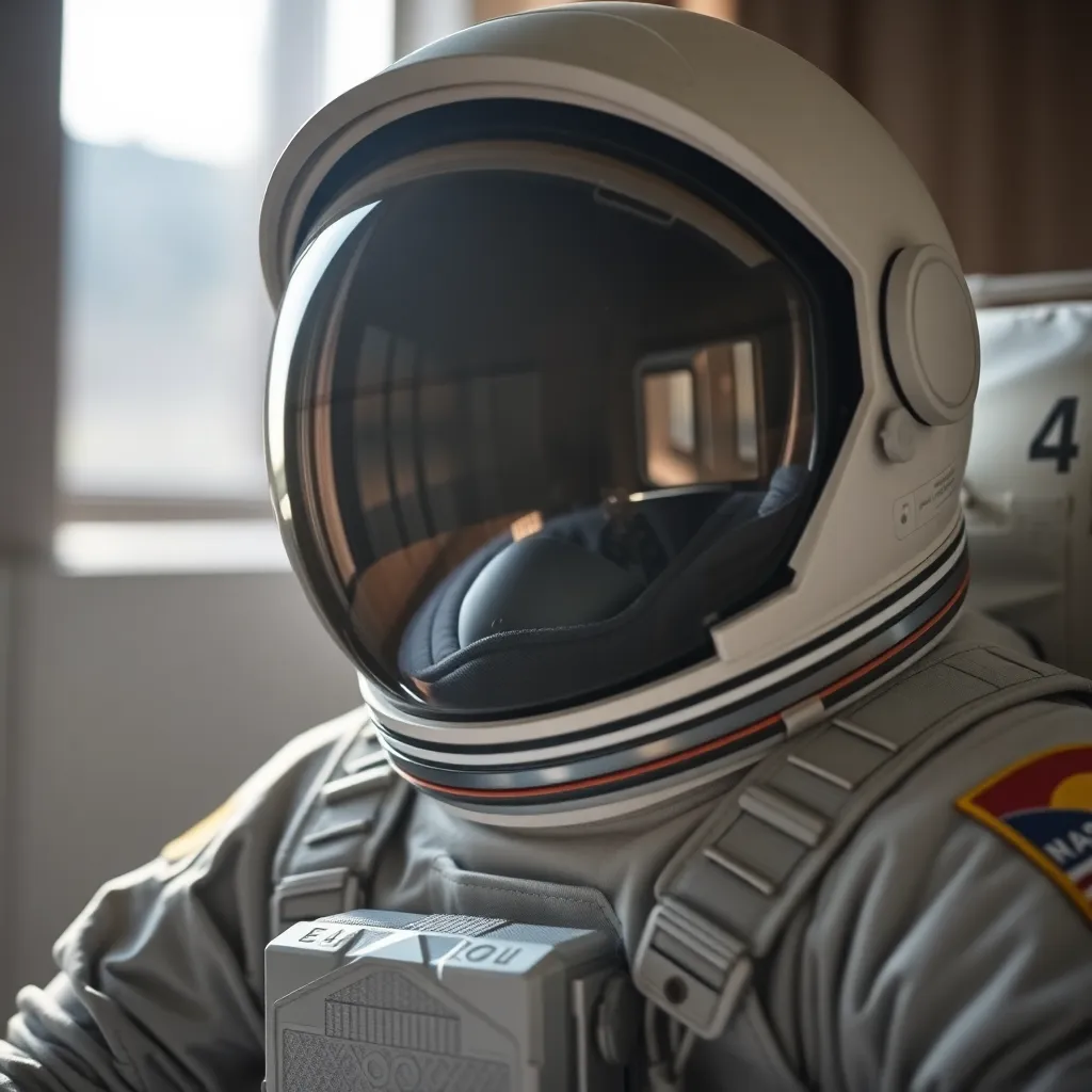 Close-Up of Astronaut Suit and Helmet Details