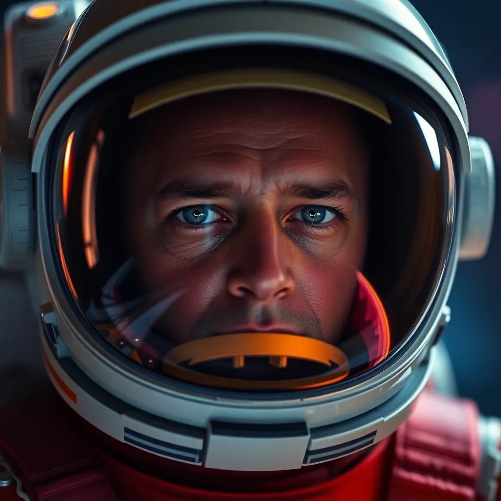 Close-Up of Astronaut in Space Helmet